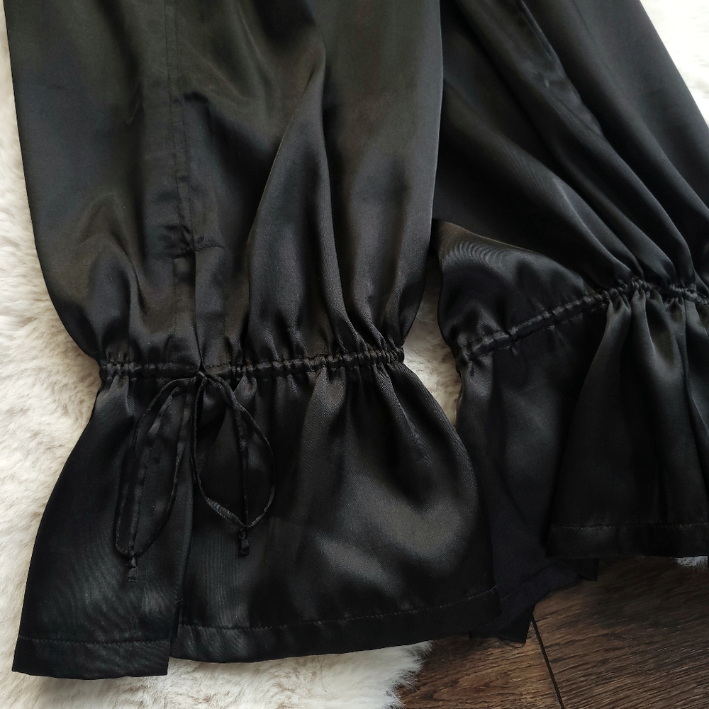 Vintage La Senza Y2K Satin Mesh Crop Utility Cargo Neglige Pants Set - Picture 11 of 14